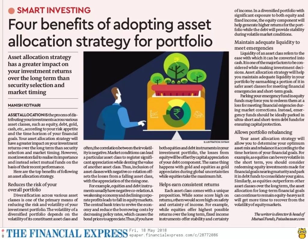 Mutual Funds - Four Benefits Of Adopting Asset Allocation Strategy For Portfolio
